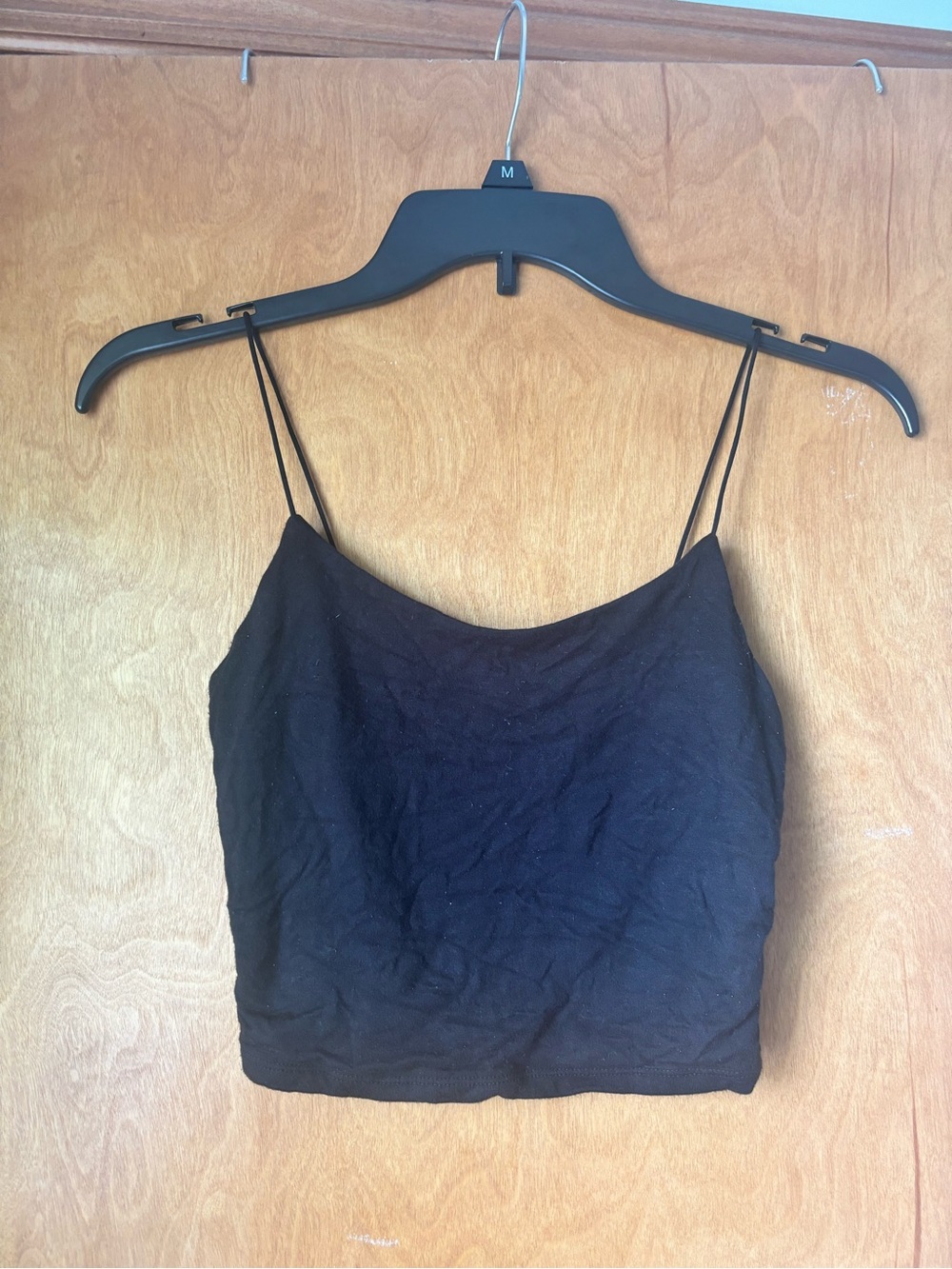Garage Black Spaghetti Strap Crop Camisole